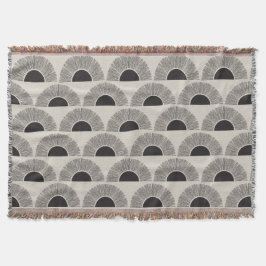 黒モダン&ベージュサンセット抽象芸術アートパターン スローブランケット