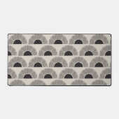 黒モダン&ベージュサンセット抽象芸術アートパターン デスクマット (正面)