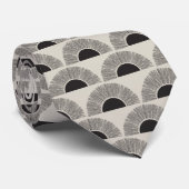 黒モダン&ベージュサンセット抽象芸術アートパターン ネクタイ (ロール)