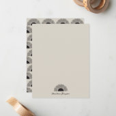 黒モダン&ベージュサンセット抽象芸術アートパターン ノートカード (正面/裏面インサイチュ)