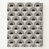 黒モダン&ベージュサンセット抽象芸術アートパターン ノートブック (裏面)