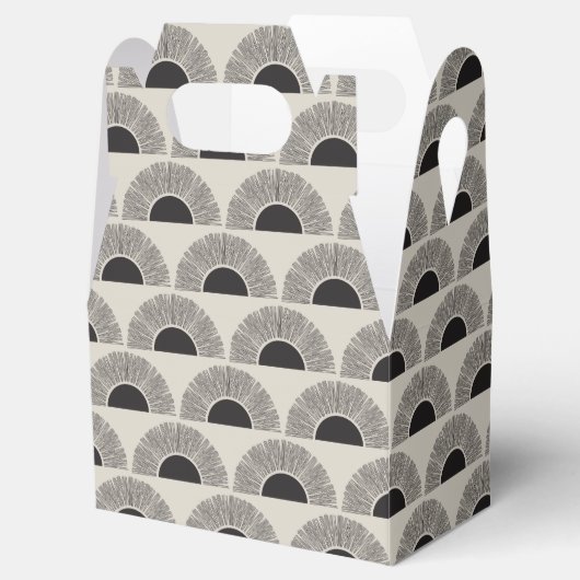 黒モダン&ベージュサンセット抽象芸術アートパターン フェイバーボックス (オープン)