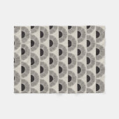 黒モダン&ベージュサンセット抽象芸術アートパターン フリースブランケット (正面(横))