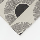 黒モダン&ベージュサンセット抽象芸術アートパターン フリースブランケット (角)