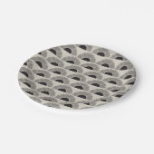 黒モダン&ベージュサンセット抽象芸術アートパターン ペーパープレート (アングル)