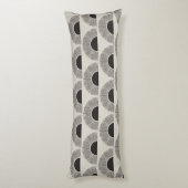 黒モダン&ベージュサンセット抽象芸術アートパターン ボディピロー (裏面 (縦))