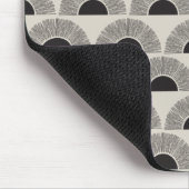 黒モダン&ベージュサンセット抽象芸術アートパターン マウスパッド (コーナー)