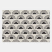 黒モダン&ベージュサンセット抽象芸術アートパターン ラッピングペーパーシート (正面)