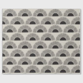 黒モダン&ベージュサンセット抽象芸術アートパターン ラッピングペーパー (フラット)