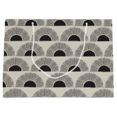 黒モダン&ベージュサンセット抽象芸術アートパターン ラージペーパーバッグ (正面)