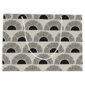 黒モダン&ベージュサンセット抽象芸術アートパターン ラージペーパーバッグ (裏面)