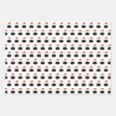 黒モダン&ホワイトFaララララソーシングキャット ラッピングペーパーシート (正面3)