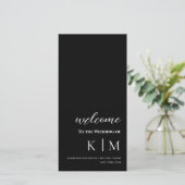 黒モダン – モノグラム – 結婚式 プログラム- (スタンド正面)