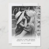 黒モダン&白のクリスマスグリーティング シーズンカード (正面)