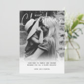 黒モダン&白のクリスマスグリーティング シーズンカード (スタンド正面)