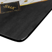 黒モダン、白、および金ゴールドのドット カッティングボード (角)