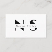 黒モダン/白QRコードプロフェッショナル写真 名刺 (正面)