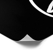 黒モダン、緑、白のフェイシャルラインアートキャンバス ポスター (角)