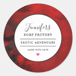 黒モダン&赤抽象芸術ろうそく石鹸の香り ラウンドシール