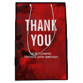 黒モダン&赤抽象芸術 – ありがとう ミディアムペーパーバッグ (正面)