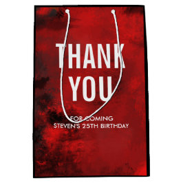 黒モダン&赤抽象芸術 – ありがとう ミディアムペーパーバッグ