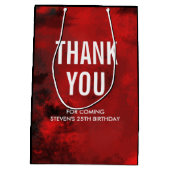 黒モダン&赤抽象芸術 – ありがとう ミディアムペーパーバッグ (裏面)