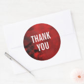 黒モダン&赤抽象芸術 – ありがとう ラウンドシール (封筒)