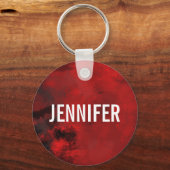 黒モダン&赤抽象芸術 – ダークミステリアス キーホルダー (正面)
