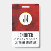 黒モダン&赤抽象芸術 – ダークミステリアス バッジ (裏面)