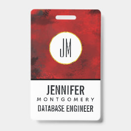 黒モダン&赤抽象芸術 – ダークミステリアス バッジ