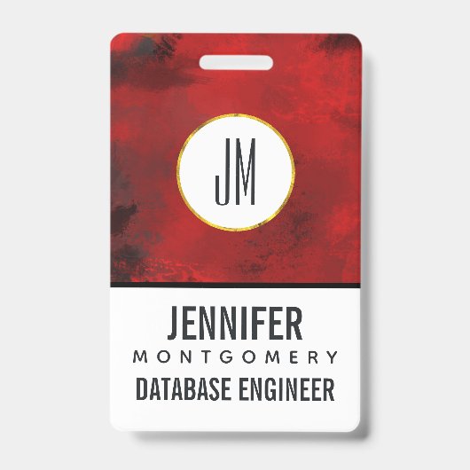 黒モダン&赤抽象芸術 – ダークミステリアス バッジ (正面)