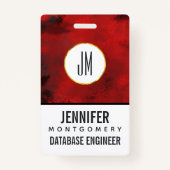 黒モダン&赤抽象芸術 – ダークミステリアス バッジ (正面)