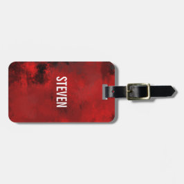 黒モダン&赤抽象芸術 – ダークミステリアス ラゲッジタグ