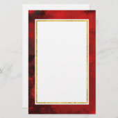 黒モダン&赤抽象芸術 – ダークミステリアス 便箋 (正面/裏面)