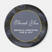 黒モダン&金ゴールドアガテストーン抽象芸術ありがとう マグネット (正面)