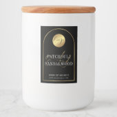 黒モダン&金ゴールドロゴ防水製品ラベル フードラベル (正面)