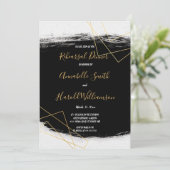 黒モダン&金ゴールド水色Gリハーサルディナー 招待状 (スタンド正面)