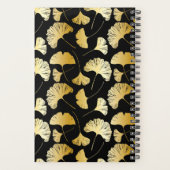 黒モダン&金ゴールド銀杏パターンウェディングプランナー プランナー手帳 (裏面)