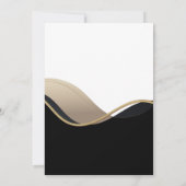 黒モダン、金ゴールド、およびタン退職パーティー 招待状 (裏面)