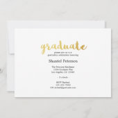 黒モダン、金ゴールド、および白の大学院招待状 招待状 (裏面)