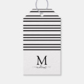 黒モダンGifおもしろいの可愛いクリスマスのトナカイ ギフトタグ (正面)