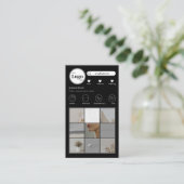 黒モダンInstagramフォトコラージビジネスカード 名刺 (スタンド正面)