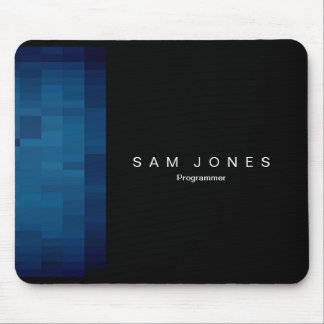 黒モダンN青ピクセル マウスパッド
