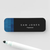 黒モダンN青ピクセル 名札 (インサイチュ)