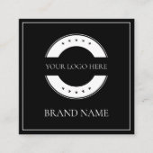 黒モダンQRコードスキャン可能はっきりしたプロフェッショナル スクエア名刺 (正面)