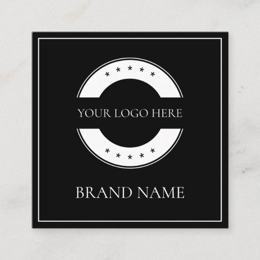 黒モダンQRコードスキャン可能はっきりしたプロフェッショナル スクエア名刺 (正面)