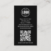 黒モダンQRコード最小化者 名刺 (裏面)