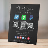 黒モダンQRコー数々のドPaypal Venmoキャッシュアプリ 台座サイン