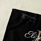 黒モノグエレガントラム ビーチタオル (インサイチュ)