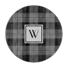 黒モノグラムのとグレーのプ市松模様にライド模様 カッティングボード